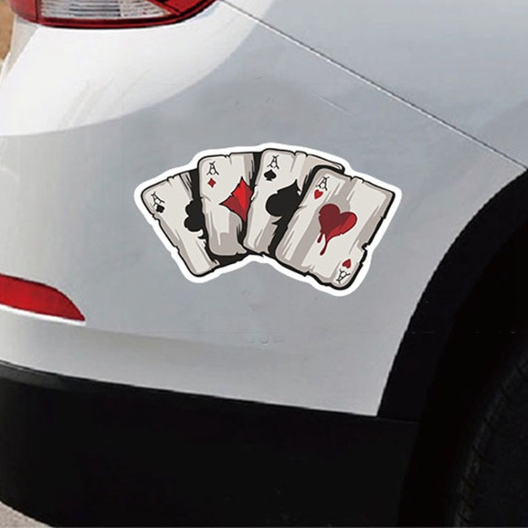 10 PCS Colourful Spray-painted Reflective Playing Card Sticker, Playing Card