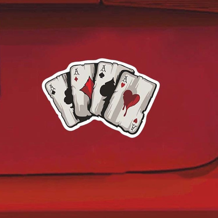10 PCS Colourful Spray-painted Reflective Playing Card Sticker, Playing Card