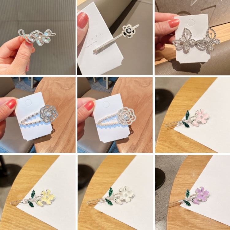 Rhinestone Fashion Hair Clips Women Bangs Headwear, Styles:, 181 Water Drop, 293 Mountain Camellia Flower, 012 Butterfly Silver, 360 Diamond, 360 Pearl, 256 Little Polly Pink, 256 Little Flower Yellow, 256 Little Flowers White, 256 Little Flower Purple...