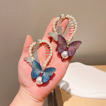 Load image into Gallery viewer, Rhinestone Butterfly Hair Clip Embroidered Ponytail Hair Clasp