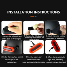 Load image into Gallery viewer, Helmet Blaster Warning Light Bicycle LED Rechargeable Tail Light, Black