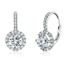Load image into Gallery viewer, S925 Sterling Silver Moissanite Zirconia Elegant Earrings White Gold Plated, MSE002