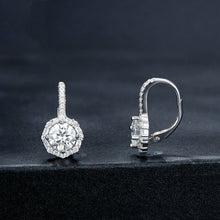 Load image into Gallery viewer, S925 Sterling Silver Moissanite Zirconia Elegant Earrings White Gold Plated, MSE002