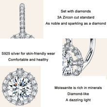Load image into Gallery viewer, S925 Sterling Silver Moissanite Zirconia Elegant Earrings White Gold Plated, MSE002