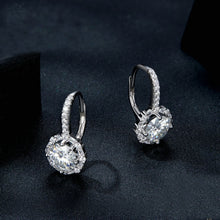 Load image into Gallery viewer, S925 Sterling Silver Moissanite Zirconia Elegant Earrings White Gold Plated, MSE002
