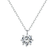 Load image into Gallery viewer, S925 Sterling Silver Sparkling O Chain Necklace Moissanite Pendant, MSN003