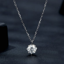 Load image into Gallery viewer, S925 Sterling Silver Sparkling O Chain Necklace Moissanite Pendant, MSN003