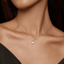 Load image into Gallery viewer, S925 Sterling Silver Sparkling O Chain Necklace Moissanite Pendant, MSN003