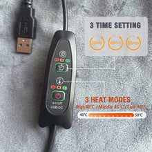 Load image into Gallery viewer, Controller Version Adjustable Temperature Timing USB Electric Heating Shawl Blanket Heating Pad, 76x150cm