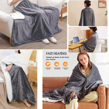 Load image into Gallery viewer, Controller Version Adjustable Temperature Timing USB Electric Heating Shawl Blanket Heating Pad, 76x150cm