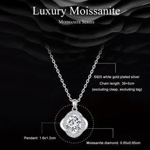 Load image into Gallery viewer, Sterling Silver S925 White Gold Plated Sparkling Moissanite Pendant Necklace, MSN002