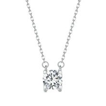 Load image into Gallery viewer, Sterling Silver S925 Sparkling Moissanite Pendant White Gold Plated Necklace, MSN005