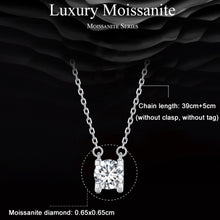 Load image into Gallery viewer, Sterling Silver S925 Sparkling Moissanite Pendant White Gold Plated Necklace, MSN005