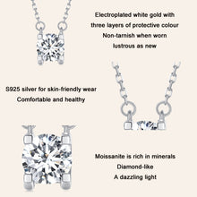 Load image into Gallery viewer, Sterling Silver S925 Sparkling Moissanite Pendant White Gold Plated Necklace, MSN005