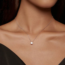 Load image into Gallery viewer, Sterling Silver S925 Sparkling Moissanite Pendant White Gold Plated Necklace, MSN005