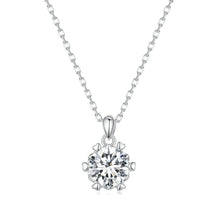 Load image into Gallery viewer, Sterling Silver S925 Hexagonal Moissanite Pendant White Gold Plated Necklace, MSN006