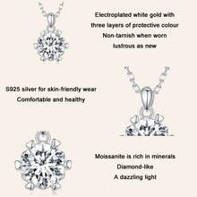 Load image into Gallery viewer, Sterling Silver S925 Hexagonal Moissanite Pendant White Gold Plated Necklace, MSN006
