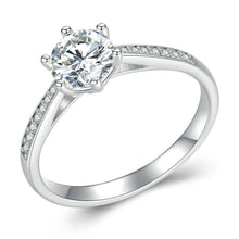 Load image into Gallery viewer, Sterling Silver S925 Six Claw Moissanite Ring White Gold Plated Bracelet, No.6, No.7, No.8, No.9, No.10