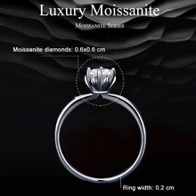 Load image into Gallery viewer, MSR006 Sterling Silver S925 Six Claw Moissanite Ring White Gold Plated Jewellery, No.6, No.7, No.8, No.9, No.10