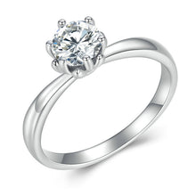 Load image into Gallery viewer, MSR006 Sterling Silver S925 Six Claw Moissanite Ring White Gold Plated Jewellery, No.6, No.7, No.8, No.9, No.10