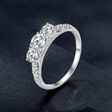 Load image into Gallery viewer, MSR009 Sterling Silver S925 Lace White Gold Plated Moissanite Ring, No.6, No.7, No.8, No.9, No.10
