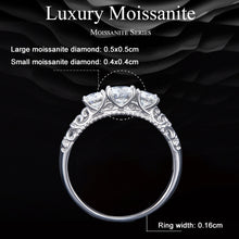 Load image into Gallery viewer, MSR009 Sterling Silver S925 Lace White Gold Plated Moissanite Ring, No.6, No.7, No.8, No.9, No.10