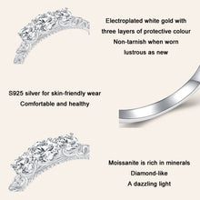 Load image into Gallery viewer, MSR009 Sterling Silver S925 Lace White Gold Plated Moissanite Ring, No.6, No.7, No.8, No.9, No.10