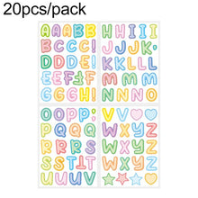 Load image into Gallery viewer, 20 PCS ZPKTZM Children Cartoon Colorful Letters Stickers DIY Lunch Box Mark Waterproof Sticker, Waterproof Sticker