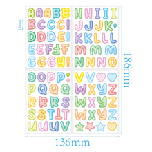 Load image into Gallery viewer, 20 PCS ZPKTZM Children Cartoon Colorful Letters Stickers DIY Lunch Box Mark Waterproof Sticker, Waterproof Sticker