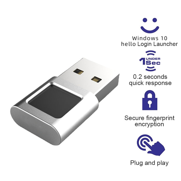 TRU8 Mini USB Fingerprint Reader Module for Windows 11 10 Hello Dongle, TRU8