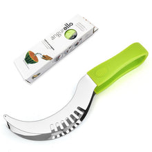Load image into Gallery viewer, YG-WS03 Stainless Steel Watermelon Clip Easy Access Integrated Plastic Handle Cantaloupe Cut Fruit Cutting Device, Watermelon Clip