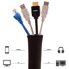 Load image into Gallery viewer, 3 In 1 0.5m Kit  Cord Management Organizer Kit Cable Sleeve With Zipper Cable Clip, 5 In 1, 3 In 1 0.5m Kit, 4pcs Zipper Ties, 3 In 1 5m Kit
