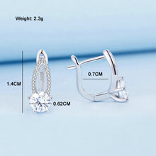 Load image into Gallery viewer, Sterling Silver S925 White Gold Plated Zirconia Hollow Line Earrings, BSE732