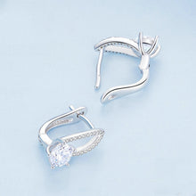 Load image into Gallery viewer, Sterling Silver S925 White Gold Plated Zirconia Hollow Line Earrings, BSE732