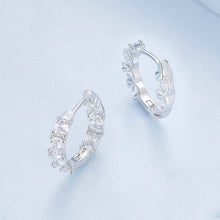 Load image into Gallery viewer, Sterling Silver S925 Zirconia Budding Flower Earrings, BSE734