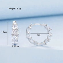 Load image into Gallery viewer, Sterling Silver S925 Zirconia Budding Flower Earrings, BSE734