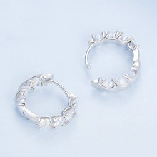 Load image into Gallery viewer, Sterling Silver S925 Zirconia Budding Flower Earrings, BSE734