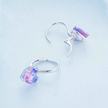 Load image into Gallery viewer, Sterling Silver S925 White Gold Plated Zirconia Illusion Heart Earrings, BSE743