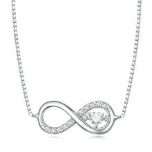 Load image into Gallery viewer, Sterling Silver S925 Zirconia Infinity Heart Endless Symbol Necklace, BSN276