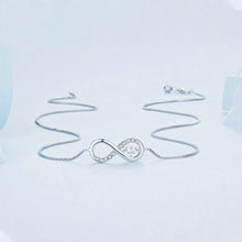 Load image into Gallery viewer, Sterling Silver S925 Zirconia Infinity Heart Endless Symbol Necklace, BSN276