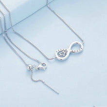 Load image into Gallery viewer, Sterling Silver S925 Zirconia Infinity Heart Endless Symbol Necklace, BSN276
