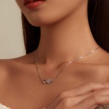 Load image into Gallery viewer, Sterling Silver S925 Zirconia Infinity Heart Endless Symbol Necklace, BSN276