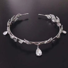 Load image into Gallery viewer, Leaves Frontal Ornaments Crown Hair Band Rhinestone Headdress, Rhinestone Headdress Silver, Rhinestone Headdress Gold