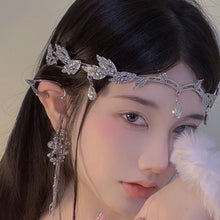 Load image into Gallery viewer, Leaves Frontal Ornaments Crown Hair Band Rhinestone Headdress, Rhinestone Headdress Silver, Rhinestone Headdress Gold