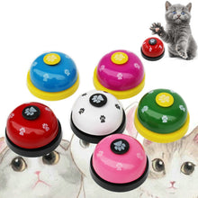 Load image into Gallery viewer, Pet Toy Training Called Dinner Small Bell Footprint Ring Dog Toys, 3pcs Pet Bell Red, 3pcs Pet Bell Pink, 3pcs Pet Bell White, 3pcs Pet Bell Royal Blue, 3pcs Pet Bell Yellow