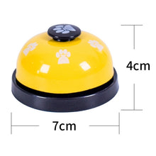 Load image into Gallery viewer, Pet Toy Training Called Dinner Small Bell Footprint Ring Dog Toys, 3pcs Pet Bell Red, 3pcs Pet Bell Pink, 3pcs Pet Bell White, 3pcs Pet Bell Royal Blue, 3pcs Pet Bell Yellow