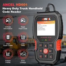 Load image into Gallery viewer, ANCEL HD601 24V Diesel Engine Detector Heavy Truck Diagnostic Scanner, ANCEL HD601