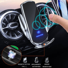 Load image into Gallery viewer, Q3 Infrared Induction Magnetic Car Wireless Charging Phone Bracket with Micro USB + 8 Pin + Type-C / USB-C Magnetic Connector, Q3 Black, Q3 Gold, Q3 Silver, Q3 Blue, Q3 Red