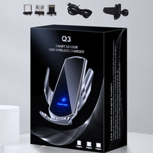 Load image into Gallery viewer, Q3 Infrared Induction Magnetic Car Wireless Charging Phone Bracket with Micro USB + 8 Pin + Type-C / USB-C Magnetic Connector, Q3 Black, Q3 Gold, Q3 Silver, Q3 Blue, Q3 Red
