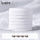 3pairs Elastic No Tie Shoelaces Metal Lock Dazzling Color Laces